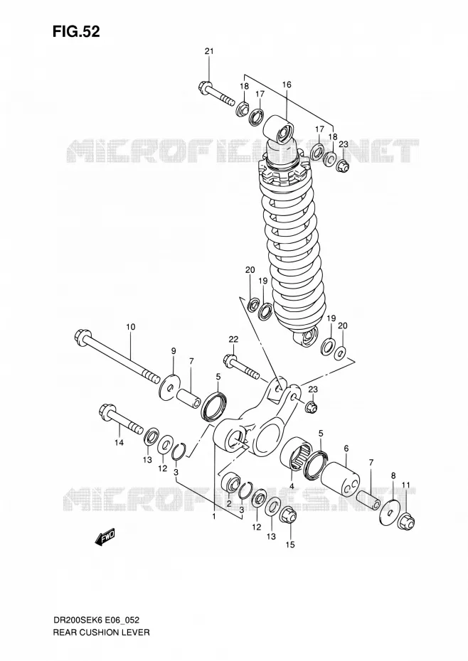 SCHOKBREKER AANEENSCHAKELING Suzuki MOTO 200 DR 2010  DR200SE L0 (E06,E24)