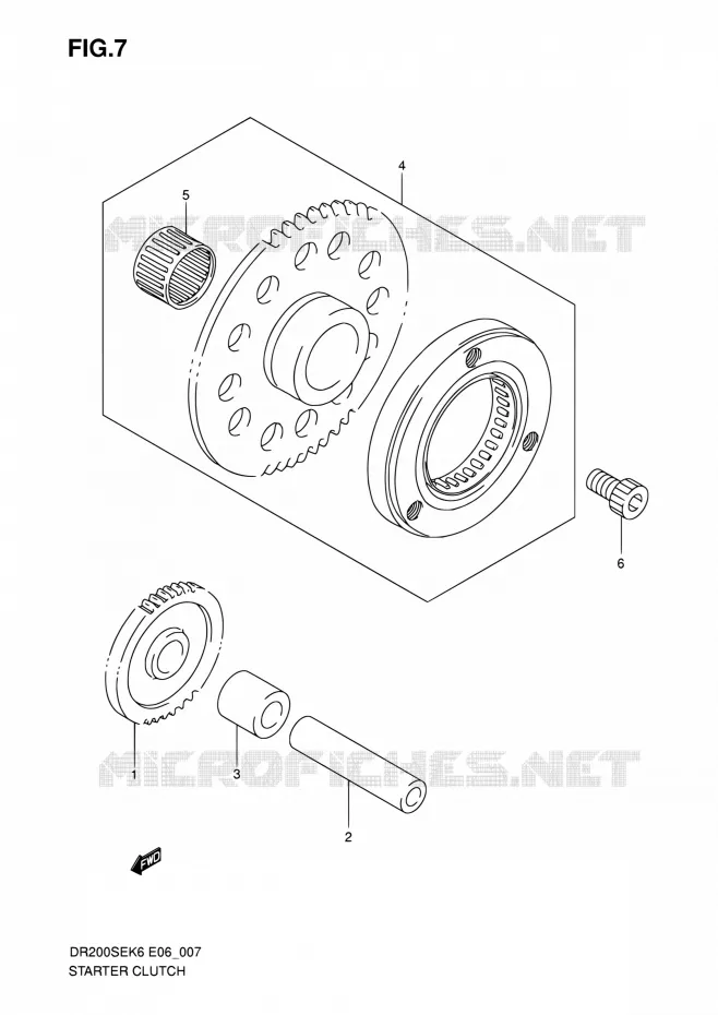 STARTMOTOR CLUTCH Suzuki MOTO 200 DR 2010  DR200SE L0 (E06,E24)