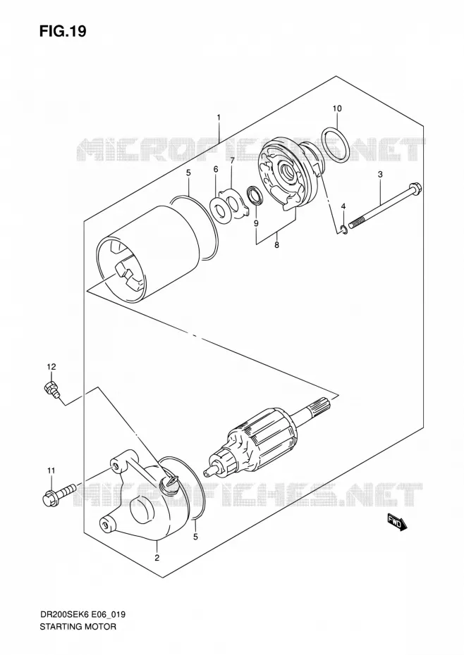 STARTMOTOR Suzuki MOTO 200 DR 2010  DR200SE L0 (E06,E24)
