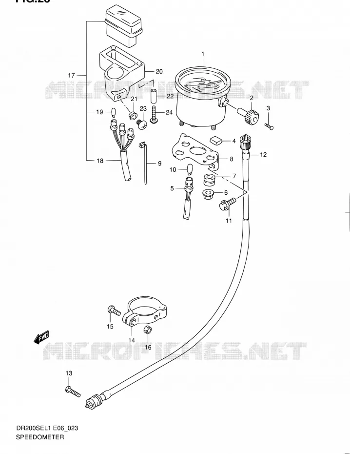 SNELHEIDSMETER Suzuki MOTO 200 DR 2011  DR200SE L1 (E06,E24)