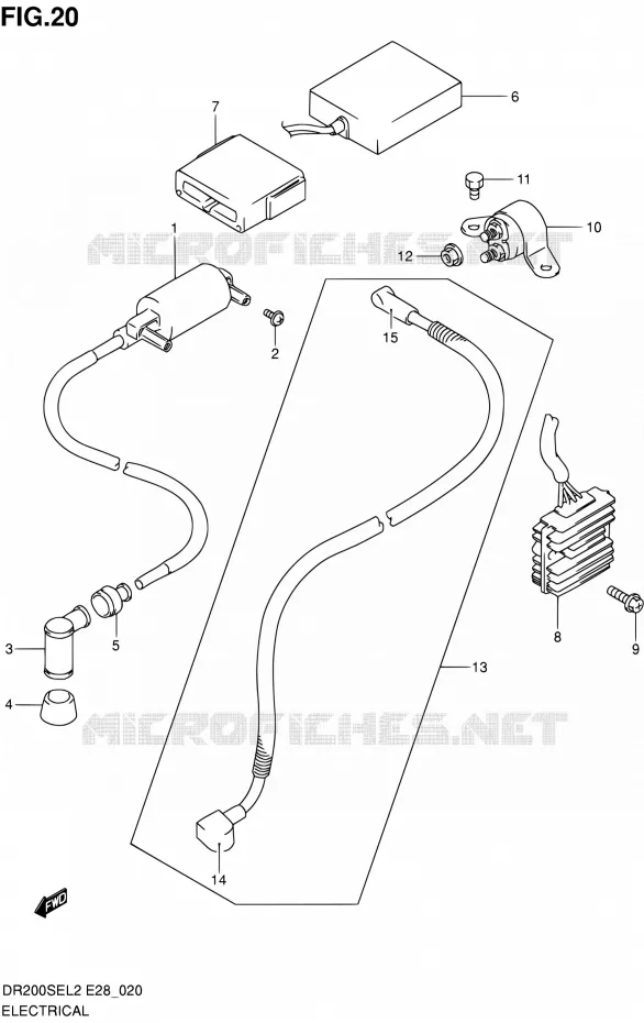 ELEKTRISCH Suzuki MOTO 200 DR 2012  DR200SE L2 (E03,E28,E33)
