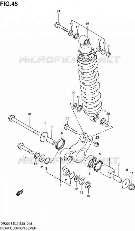 SCHOKBREKER AANEENSCHAKELING Suzuki MOTO 200 DR 2012  DR200SE L2 (E03,E28,E33)