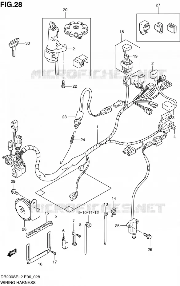 BEDRADING (DR200SEL2 E06) Suzuki MOTO 200 DR 2012  DR200SEL2(E24)