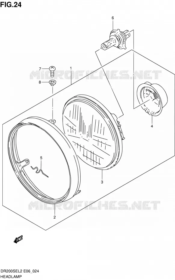 KOPLAMP Suzuki MOTO 200 DR 2012  DR200SEL2(E24)