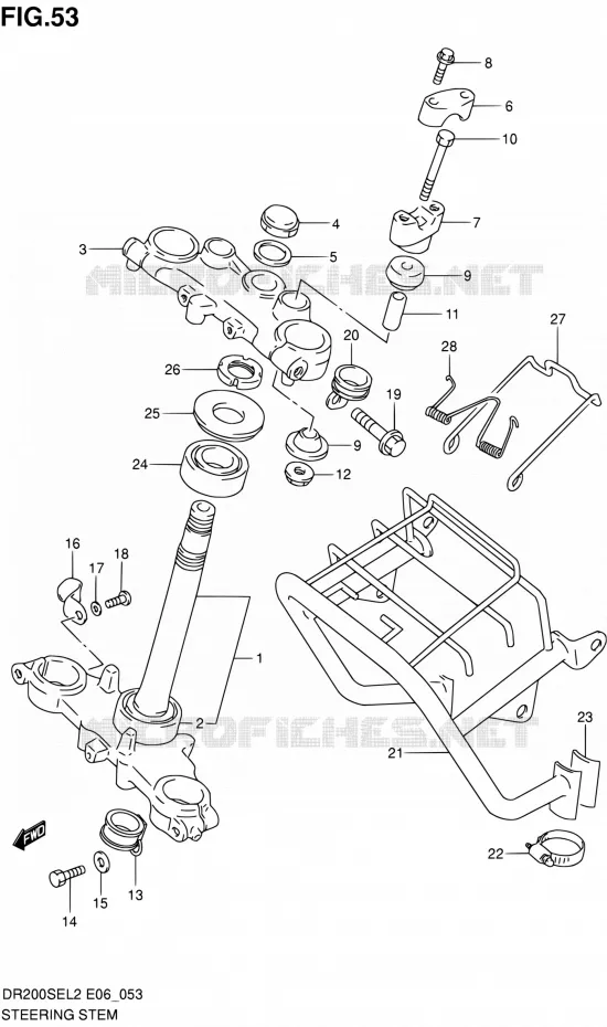 STUURKOLOM (DR200SEL2 E06) Suzuki MOTO 200 DR 2012  DR200SEL2(E24)
