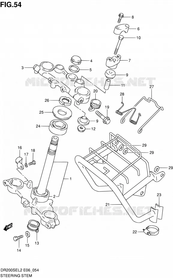 STUURKOLOM (DR200SEL2 E24) Suzuki MOTO 200 DR 2012  DR200SEL2(E24)