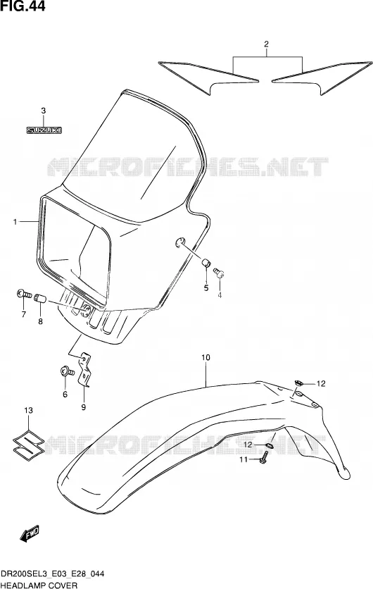 KUIPJE Suzuki MOTO 200 DR 2013  DR200SE L3 (E03,E28,E33)