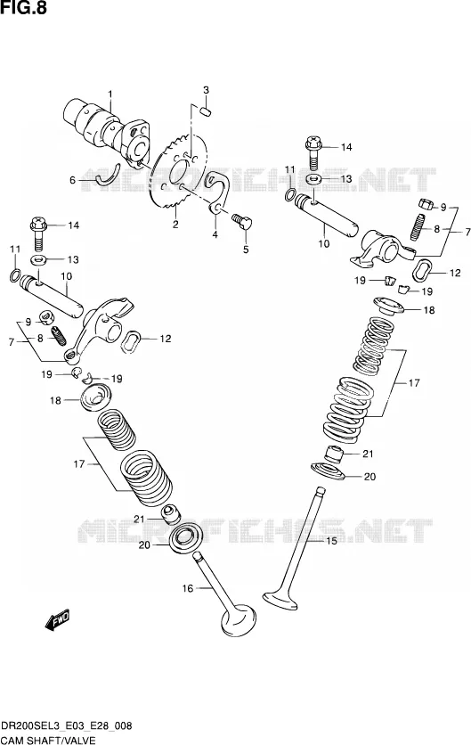NOKKENAS - VALVES Suzuki MOTO 200 DR 2013  DR200SE L3 (E03,E28,E33)