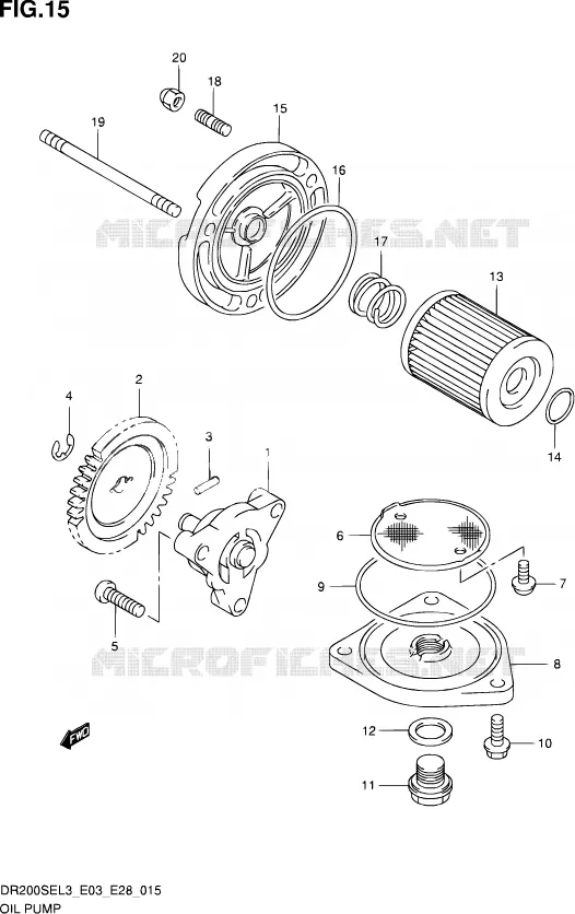 OLIEPOMP Suzuki MOTO 200 DR 2013  DR200SE L3 (E03,E28,E33)