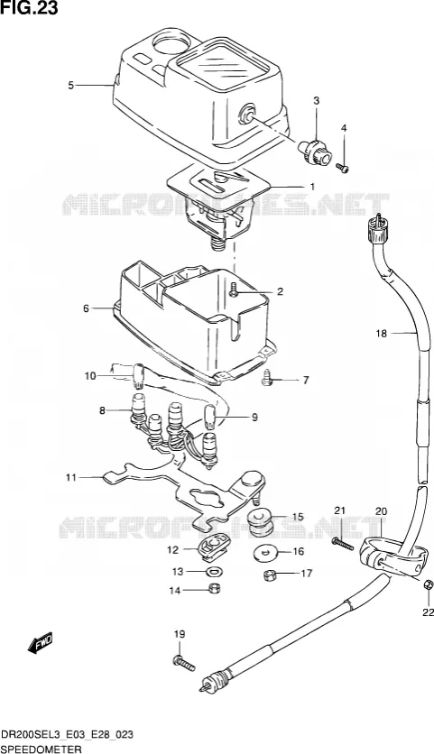 SNELHEIDSMETER (DR200SEL3 E03) Suzuki MOTO 200 DR 2013  DR200SE L3 (E03,E28,E33)