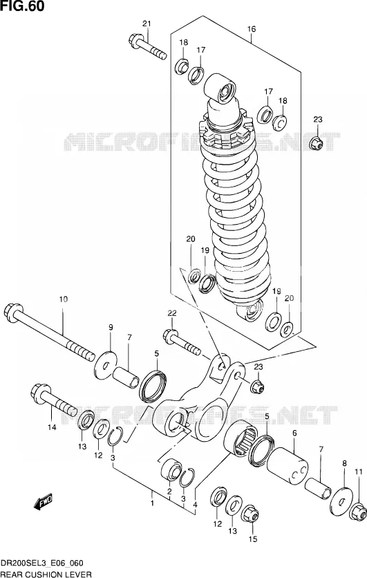 SCHOKBREKER AANEENSCHAKELING Suzuki MOTO 200 DR 2013  DR200SE L3 (E06)