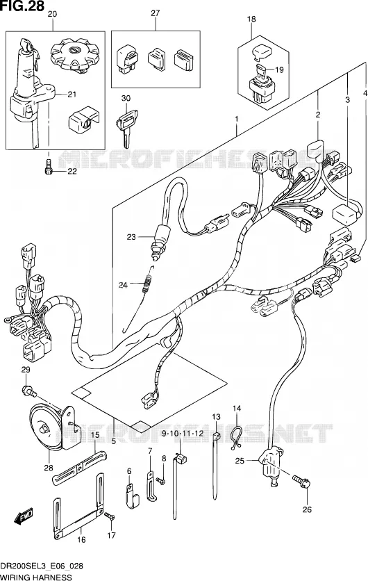 BEDRADING (DR200SEL3 E06) Suzuki MOTO 200 DR 2013  DR200SE L3 (E24)