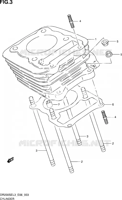 CILINDER Suzuki MOTO 200 DR 2013  DR200SE L3 (E24)