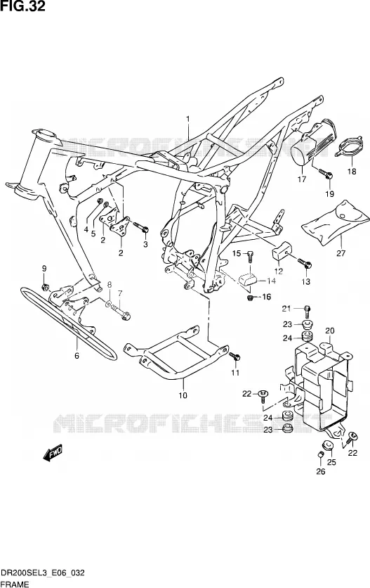 FRAME (DR200SEL3 E24) Suzuki MOTO 200 DR 2013  DR200SE L3 (E24)