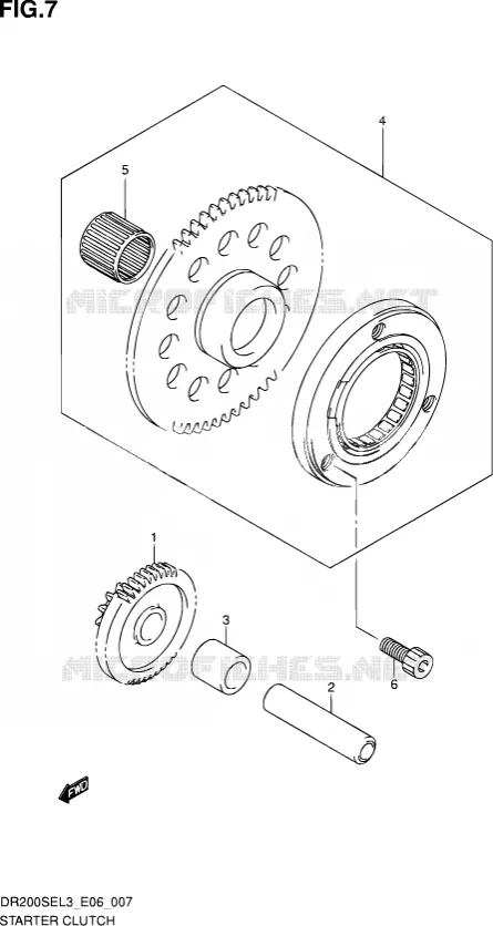 STARTMOTOR CLUTCH Suzuki MOTO 200 DR 2013  DR200SE L3 (E24)