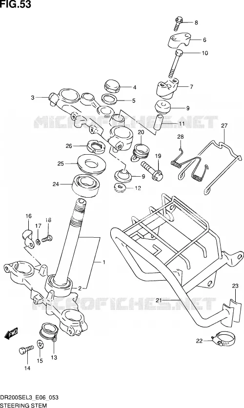 STUURKOLOM (DR200SEL3 E06) Suzuki MOTO 200 DR 2013  DR200SE L3 (E24)