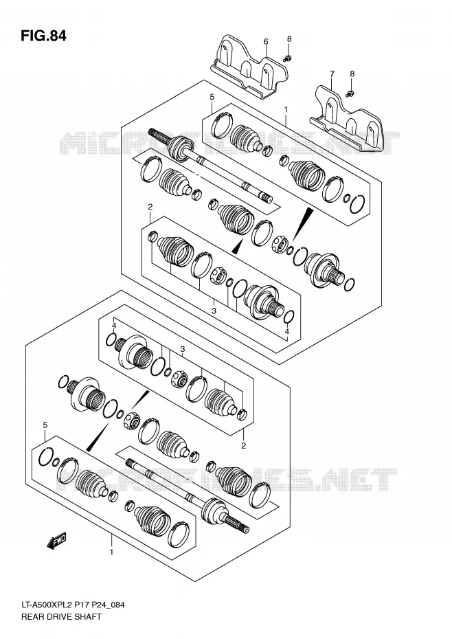 ACHTERAANDRIJFAS Suzuki QUAD 500 KINGQUAD 2012  LT-A500XPZL2(P17)