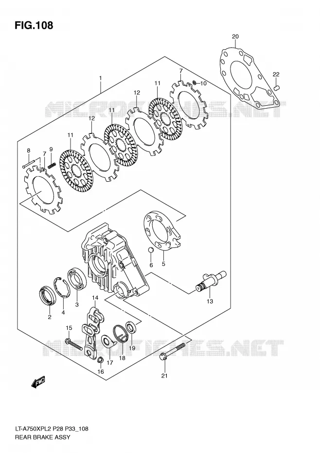 ACHTERREM ASSY Suzuki QUAD 750 KINGQUAD 2012  LT-A750XPZL2(P28)
