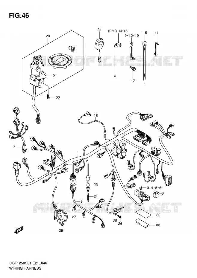 BEDRADING (GSF1250SAL1 E24) Suzuki MOTO 1250 BANDIT 2011  GSF1250SL1(E21)