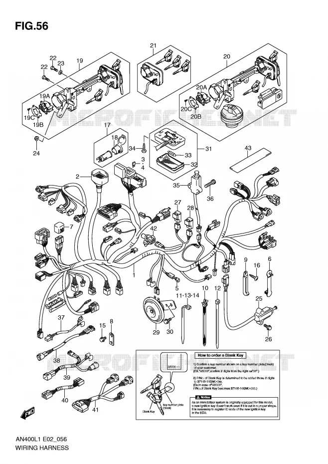 BEDRADING (IMOBI) (AN400AL1 E24) Suzuki SCOOTER 400 BURGMAN 2011  AN400L1(E2)