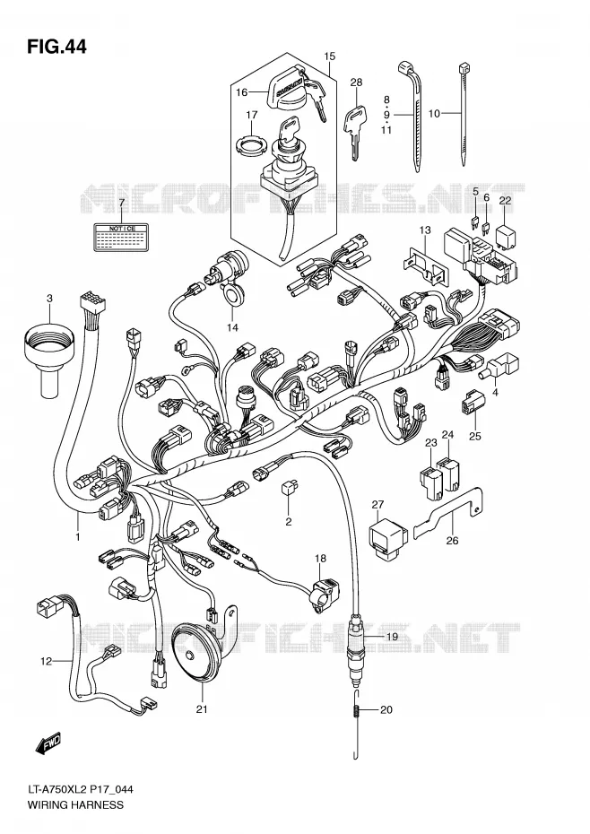 BEDRADING (LT-A750XL2 P24) Suzuki QUAD 750 KINGQUAD 2012  LT-A750XL2(P17)