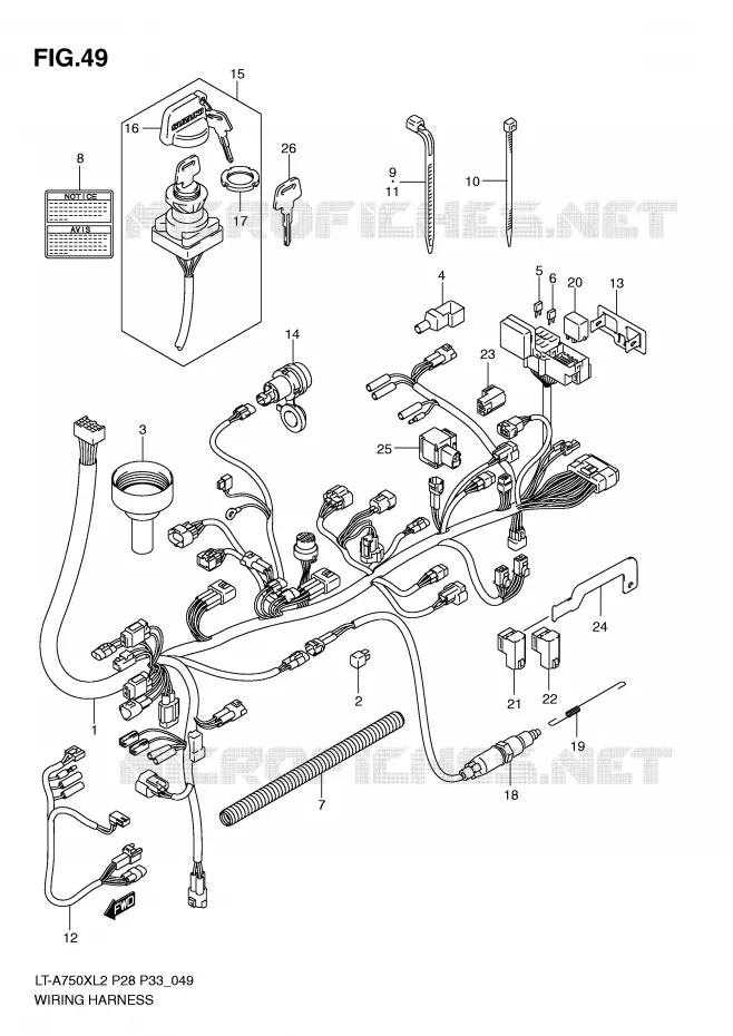 BEDRADING (LT-A750XZL2 P28) Suzuki QUAD 750 KINGQUAD 2012  LT-A750XZL2(P28)