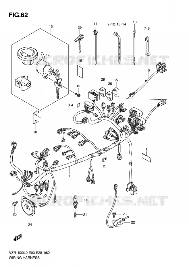 BEDRADING (VZR1800L2 E33) Suzuki MOTO 1800 INTRUDER 2012  VZR1800ZL2(E03)