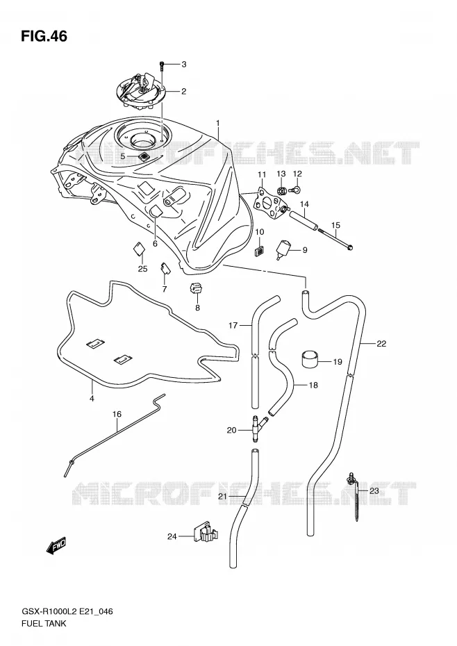 BENZINETANK (GSX-R1000L2 E24) Suzuki MOTO 1000 GSX-R 2012  GSX-R1000UFL2(E21)