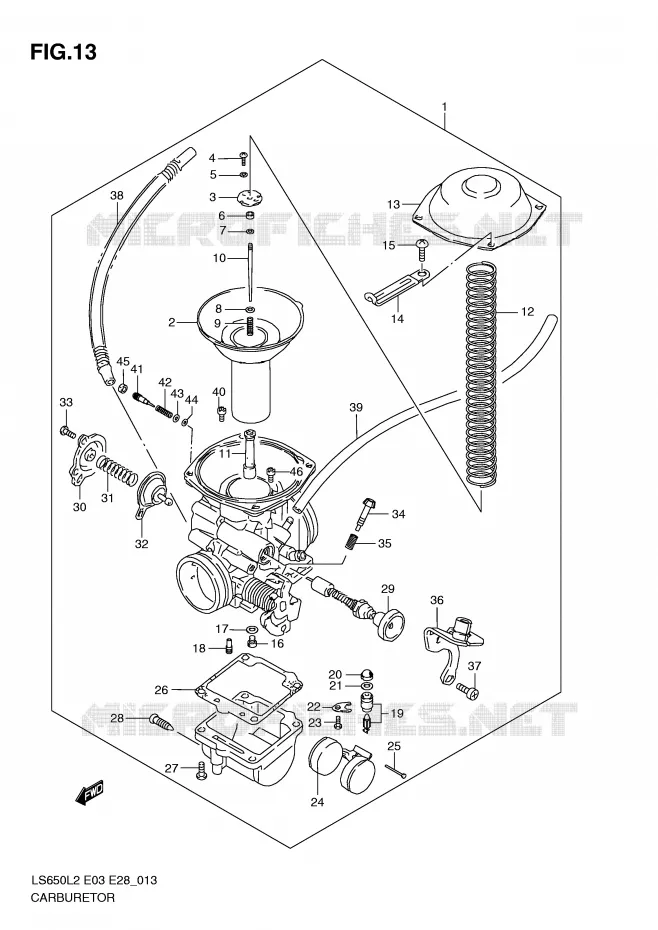 CARBURATOR (LS650L2 E33) Suzuki MOTO 650 BOULEVARD 2012  LS650L2(E03)