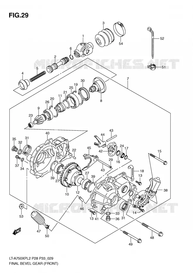 FINAL BEVEL GEAR (FRONT) Suzuki QUAD 750 KINGQUAD 2012  LT-A750XPL2(P28)