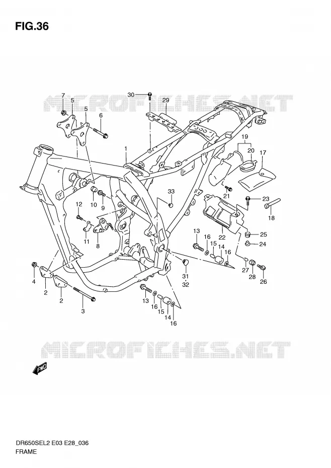 FRAME (DR650SEL2 E03) Suzuki MOTO 650 DR 2012  DR650SEL2(E03)