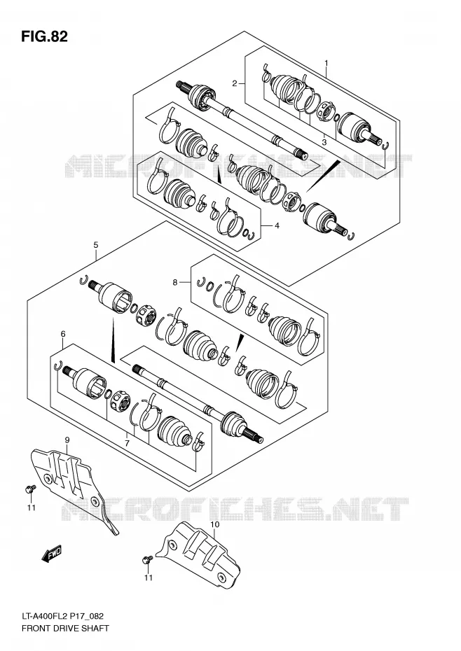 FRONT AANDRIJFAS Suzuki QUAD 400 KINGQUAD 2012  LT-F400FZL2(P17)