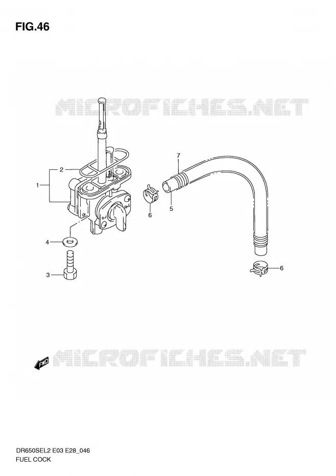 FUEL COCK Suzuki MOTO 650 DR 2012  DR650SEL2(E03)