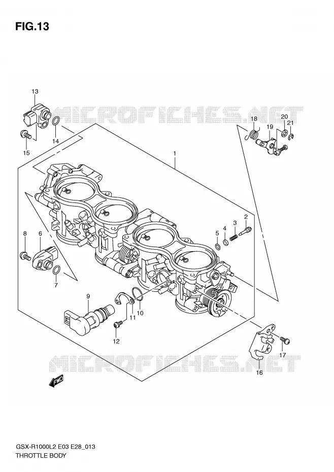 GASKLEPHUIS (GSX-R1000L2 E28) Suzuki MOTO 1000 GSX-R 2012  GSX-R1000L2(E03)