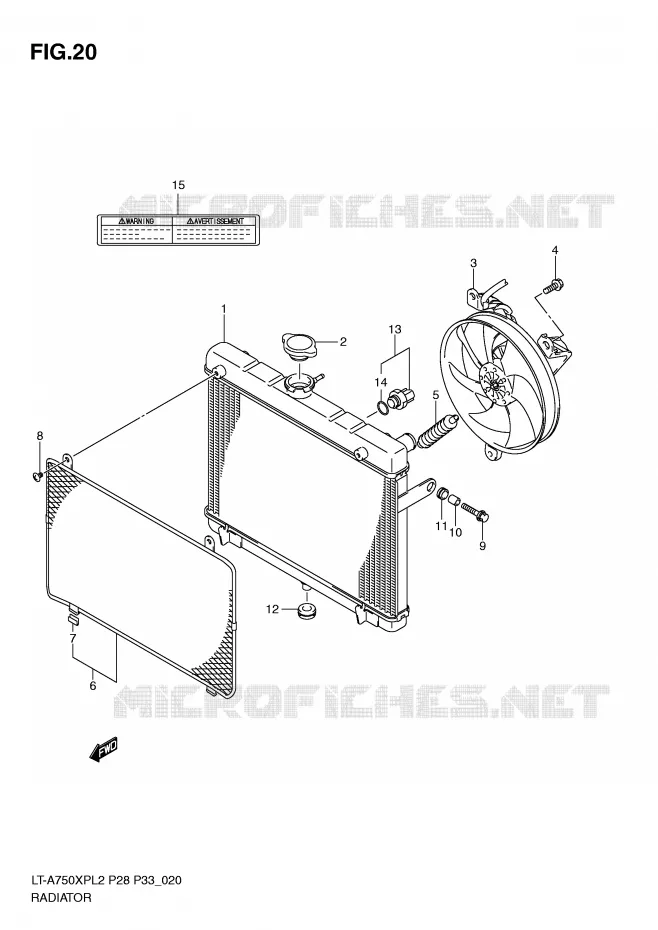 RADIATOR (LT-A750XPL2 P28) Suzuki QUAD 750 KINGQUAD 2012  LT-A750XPL2(P28)