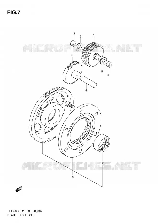STARTMOTOR CLUTCH Suzuki MOTO 650 DR 2012  DR650SEL2(E03)
