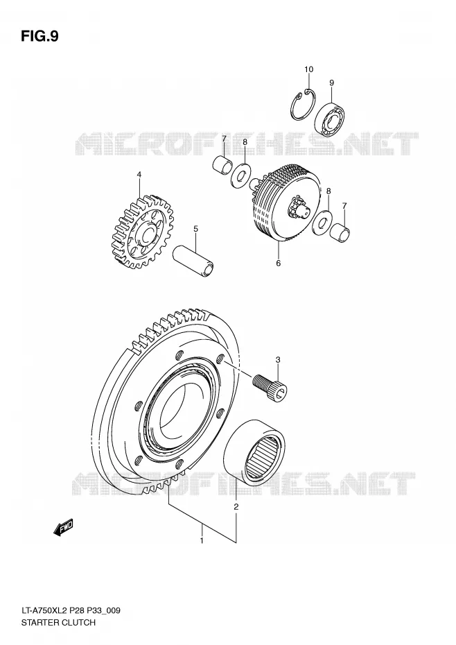 STARTMOTOR CLUTCH Suzuki QUAD 750 KINGQUAD 2012  LT-A750XZL2(P28)