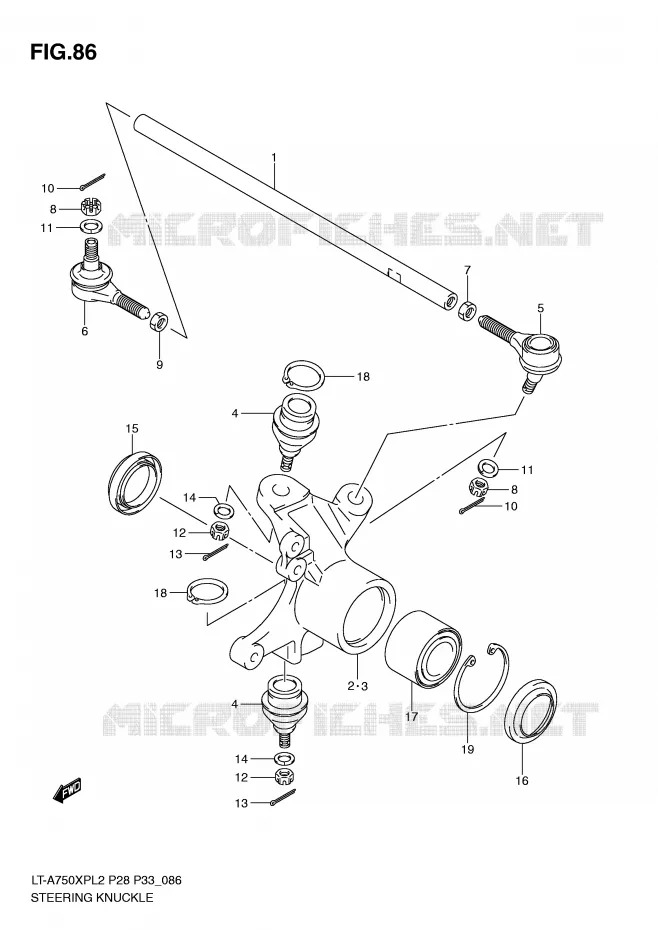 STUURINRICHTINGS - HUB Suzuki QUAD 750 KINGQUAD 2012  LT-A750XPL2(P28)