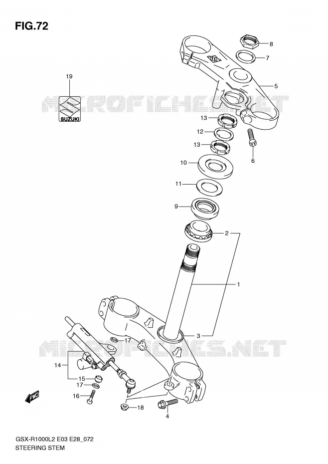 STUURKOLOM Suzuki MOTO 1000 GSX-R 2012  GSX-R1000L2(E03)