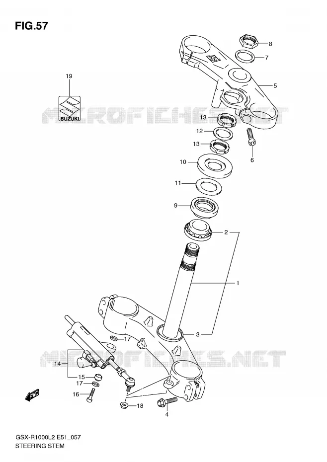 STUURKOLOM Suzuki MOTO 1000 GSX-R 2012  GSX-R1000L2(E51)