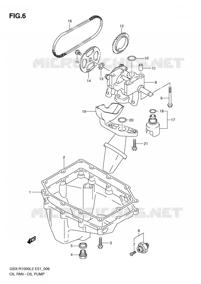 SUMP - OLIEPOMP  Suzuki MOTO 1000 GSX-R 2012  GSX-R1000L2(E51)