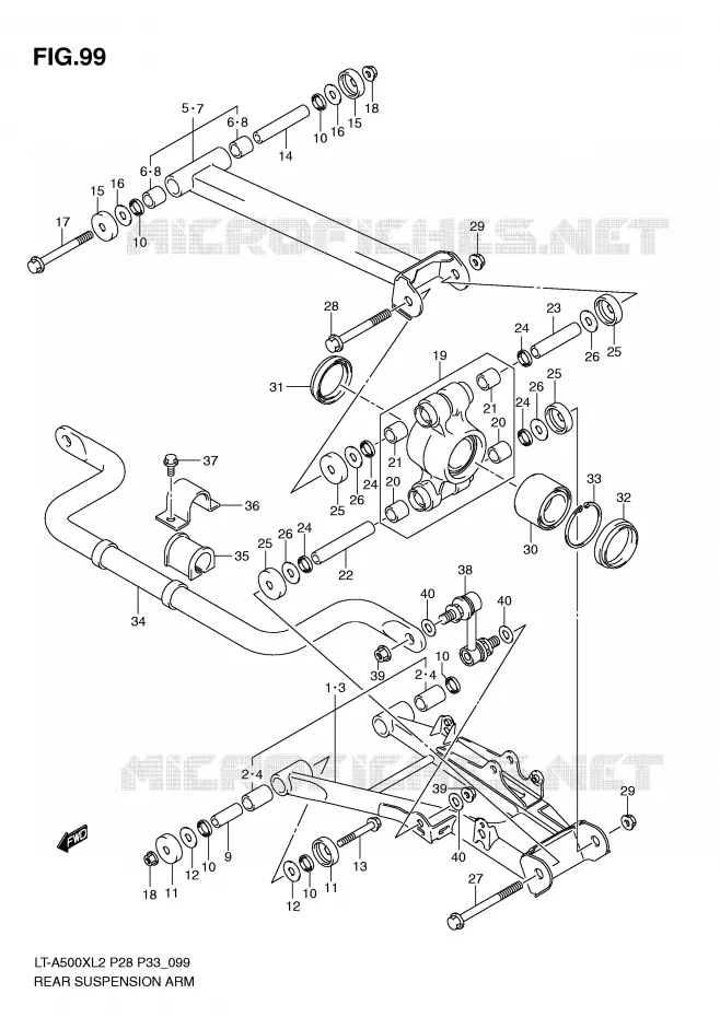 SWINGARM (LT-A500XZL2 P33) Suzuki QUAD 500 VINSON 2012  LT-A500XZL2(P28)