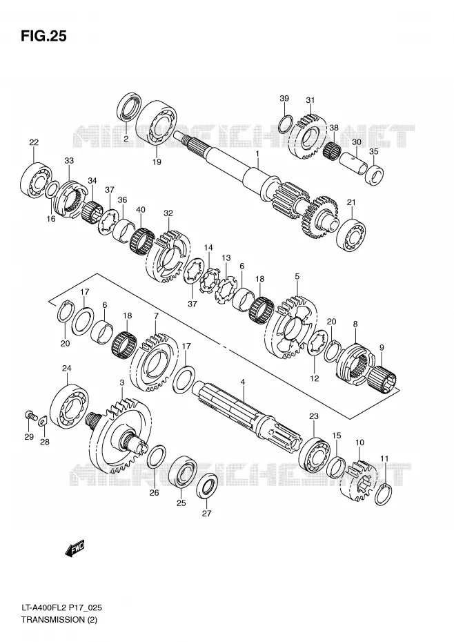 TRANSMISSION (2) Suzuki QUAD 400 KINGQUAD 2012  LT-F400L2(P17)