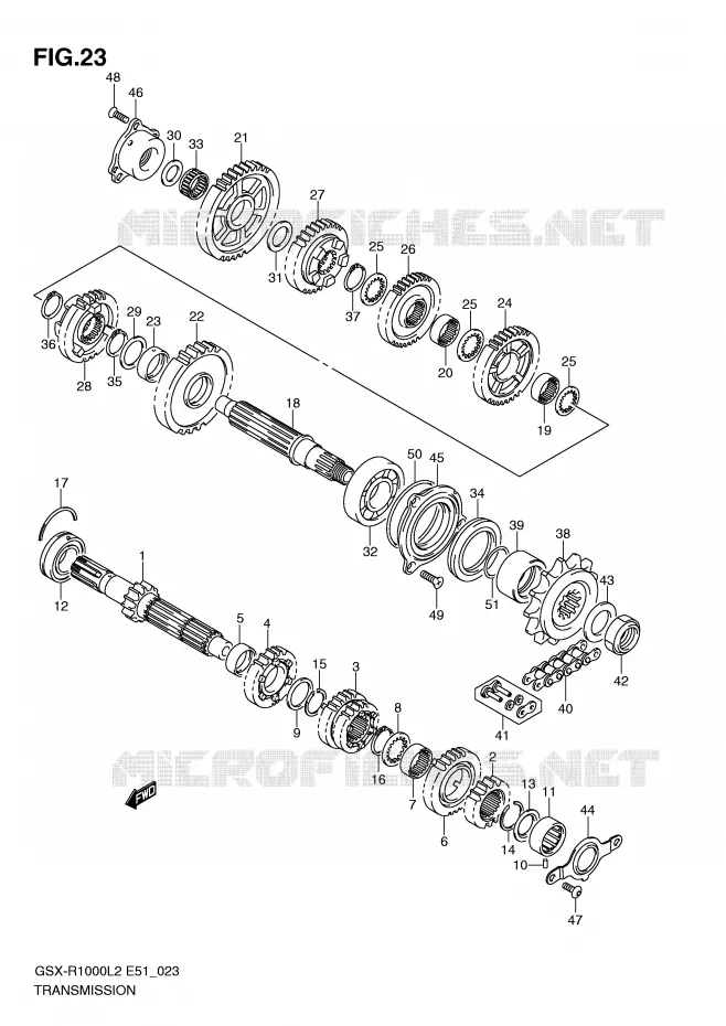 TRANSMISSION Suzuki MOTO 1000 GSX-R 2012  GSX-R1000L2(E51)
