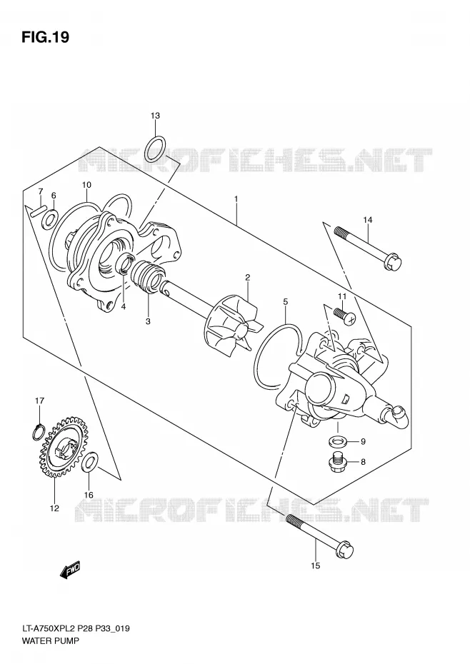 WATERPOMP Suzuki QUAD 750 KINGQUAD 2012  LT-A750XPZL2(P28)