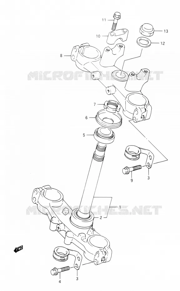 STUURKOLOM Suzuki MOTO 350 DR 1992  DR350 N (E03,E28,E33)