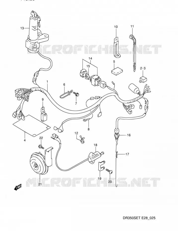 BEDRADING (MODELE L/M/N/P) Suzuki MOTO 350 DR 1993  DR350S P (E03,E28,E33)