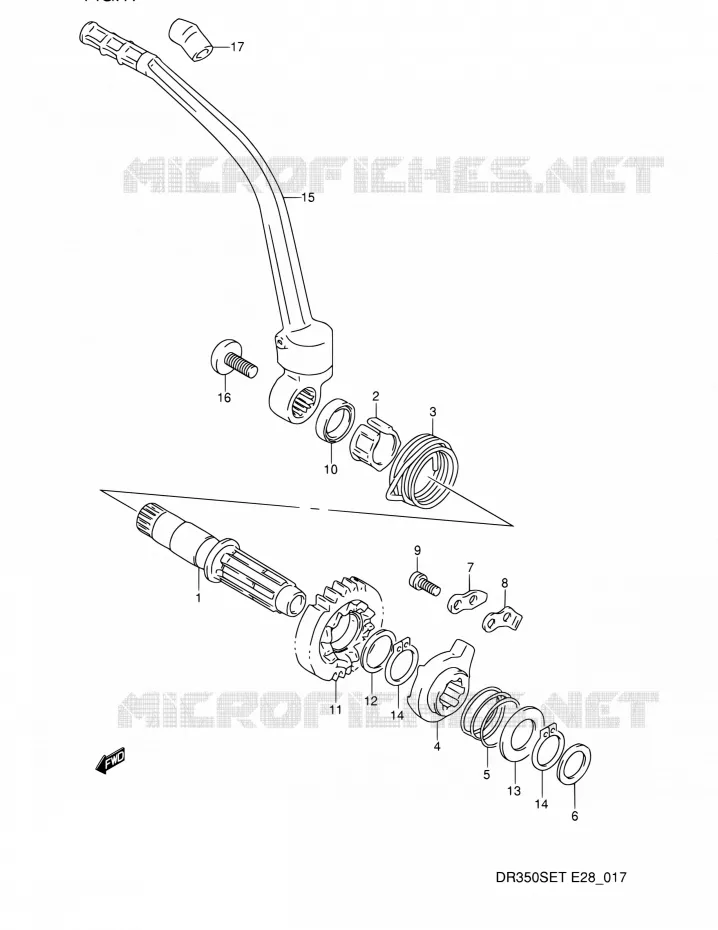 KICKSTARTER  (MODELE L/M/N/P) Suzuki MOTO 350 DR 1993  DR350S P (E03,E28,E33)