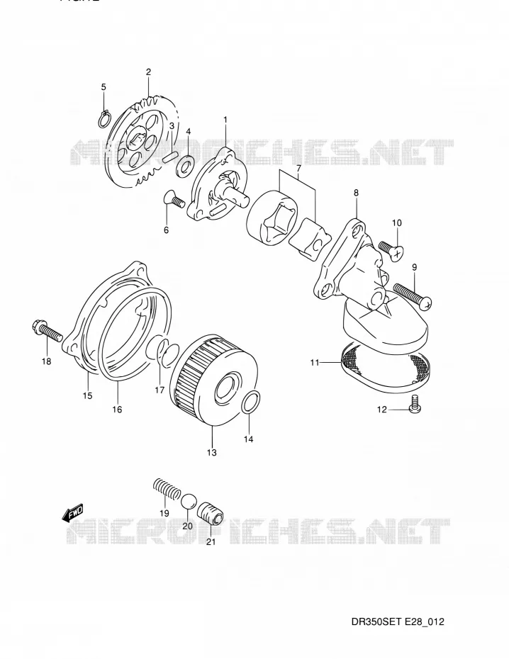 OLIEPOMP Suzuki MOTO 350 DR 1993  DR350S P (E03,E28,E33)