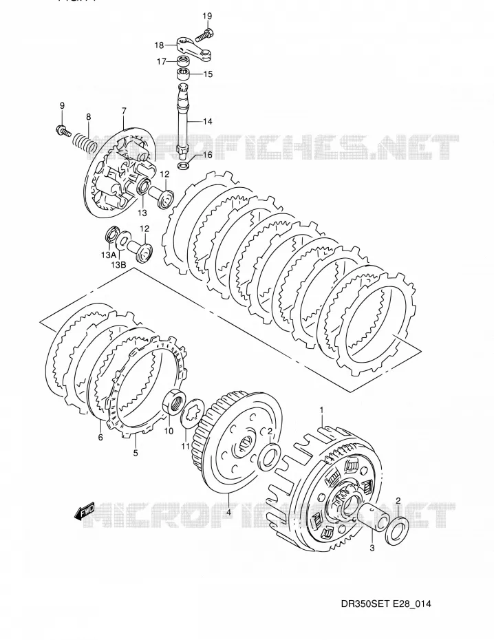 KOPPELING Suzuki MOTO 350 DR 1994  DR350SE R (E03,E28,E33)